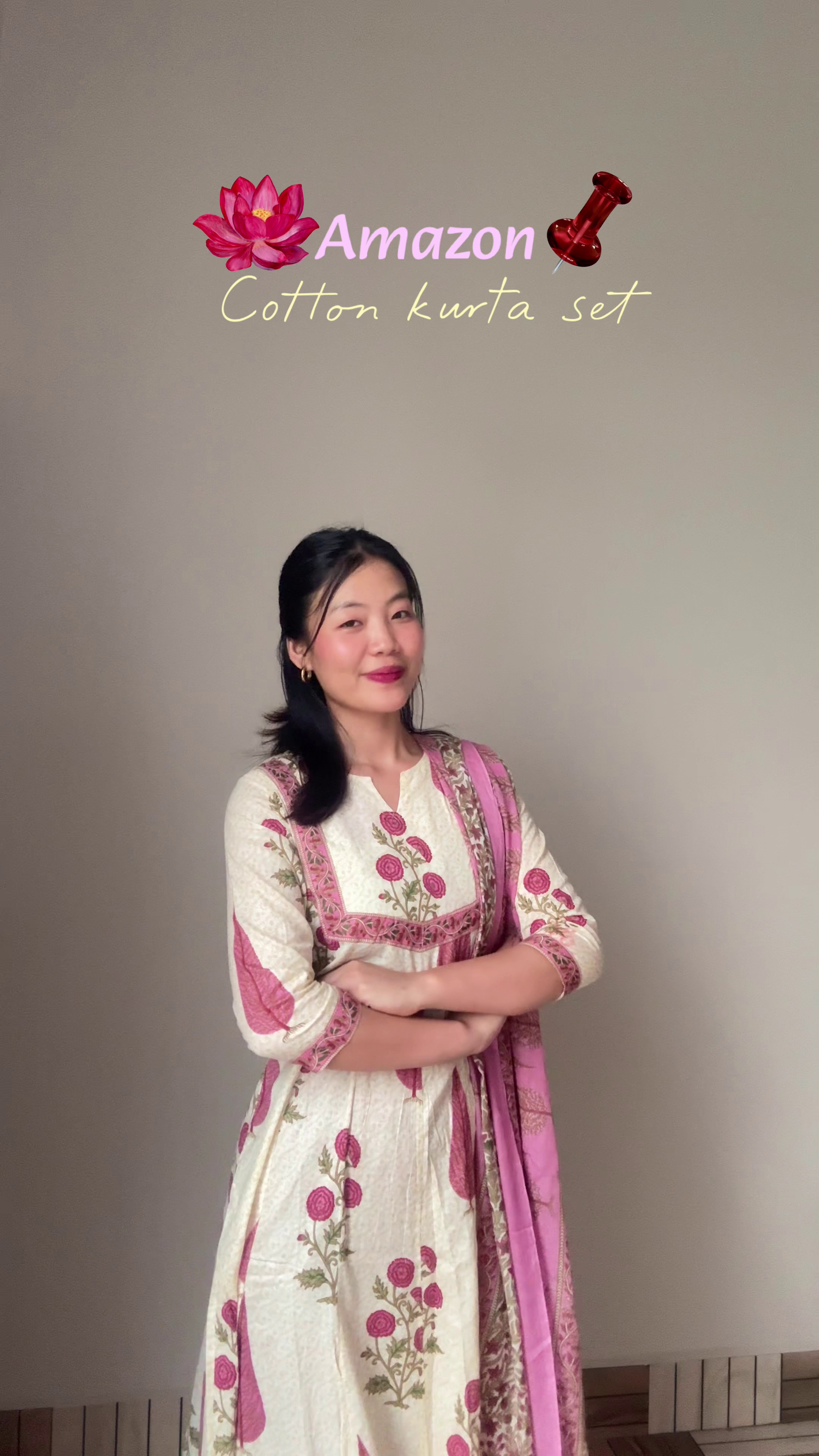 Elegant Pink Floral Cotton Kurta Set for Women 🌸 | Ethnic Printed Kurta with Dupatta | Festive & Daily Wear | XXS–XXL Available