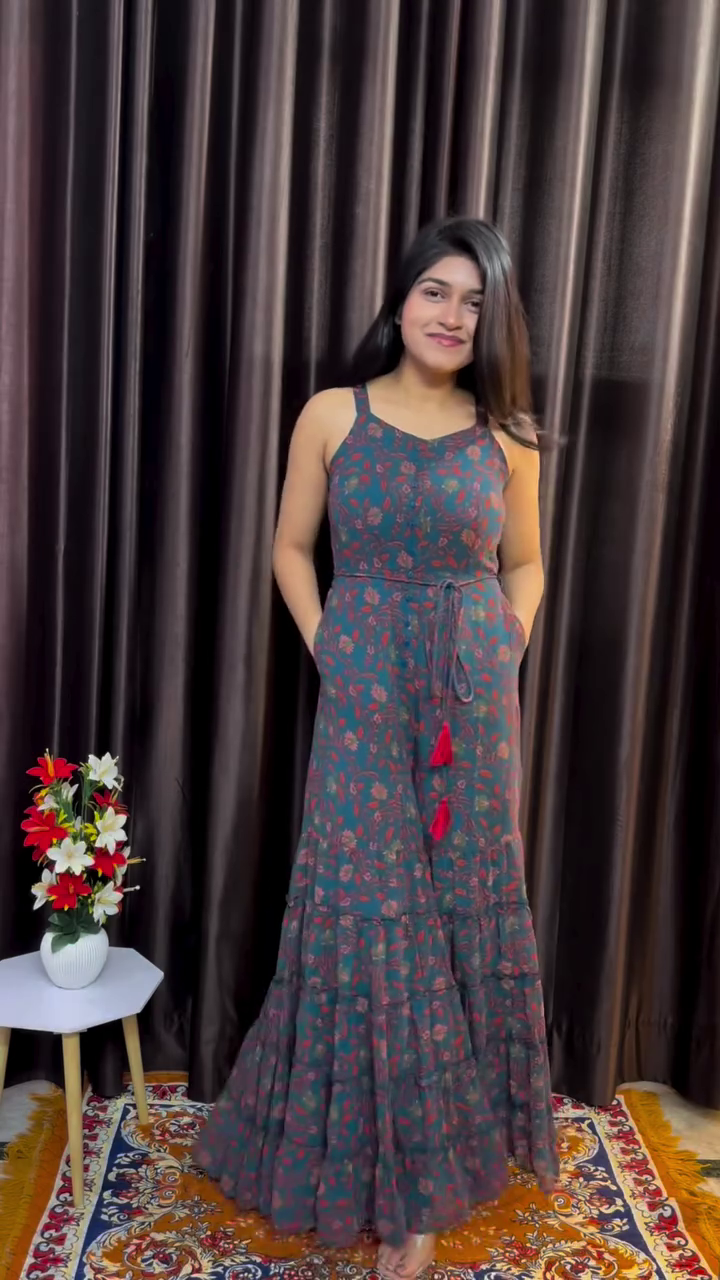 Boho Purple Printed Maxi Dress for Women 💜 | Sleeveless Flared Ethnic Fusion Gown | Casual Party & Vacation Wear | XXS–XXL Available
