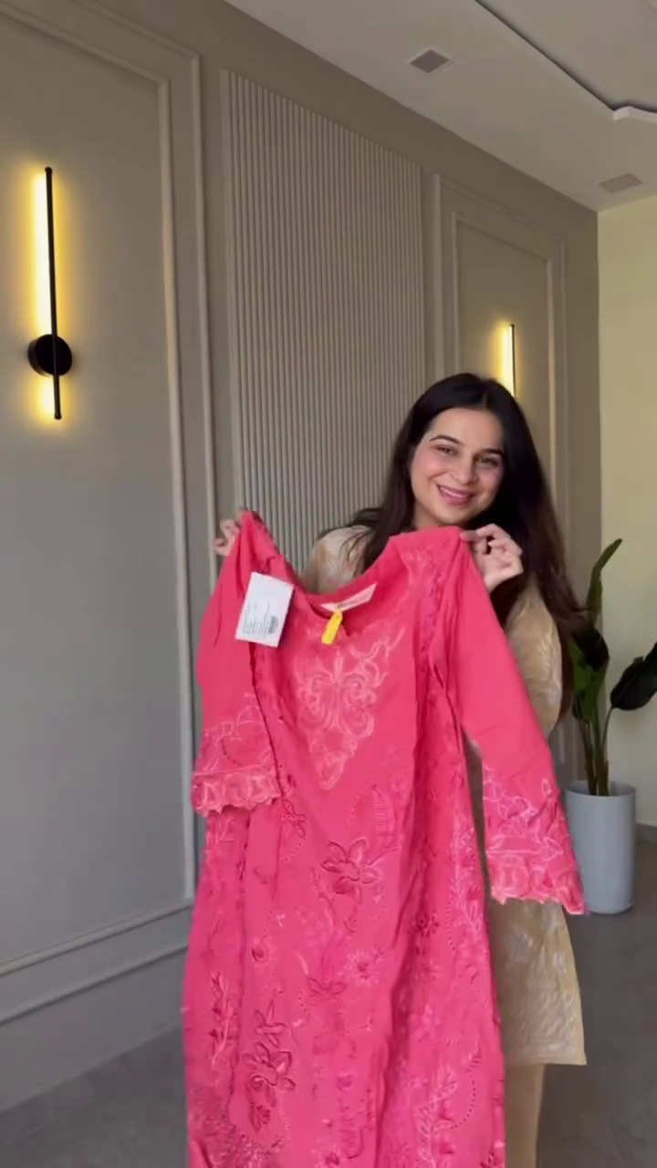 Luxury Pink Embroidered Ethnic Suit Set for Women 💖 | Premium Party Wear Kurta Palazzo with Dupatta | XXS–XXL Available