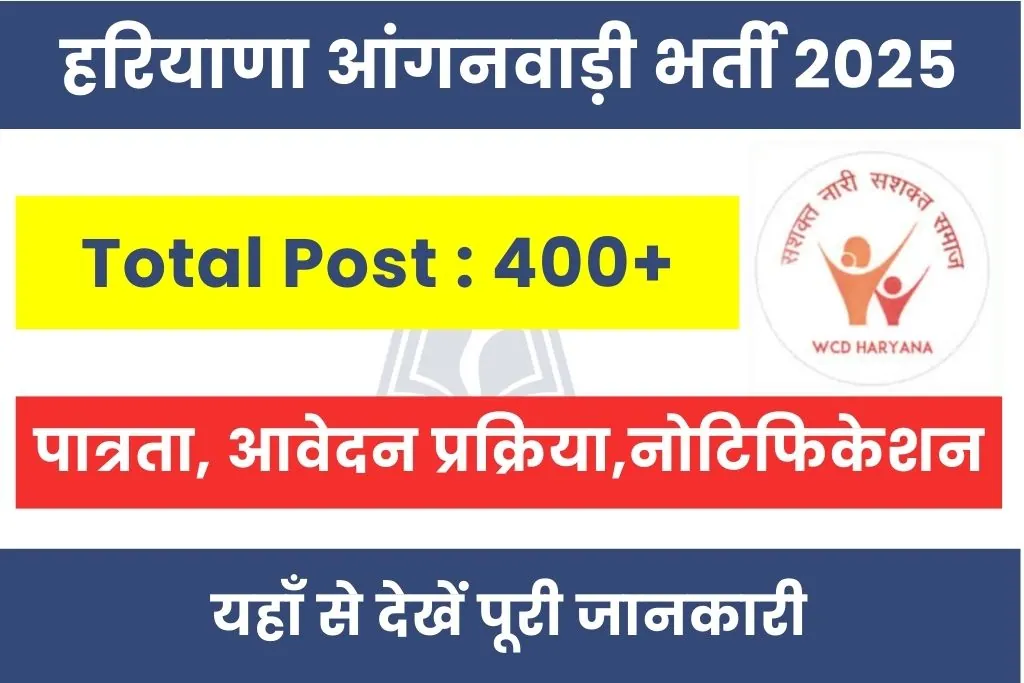 Haryana Anganwadi Bharti 2025 Notification Out For Various Post